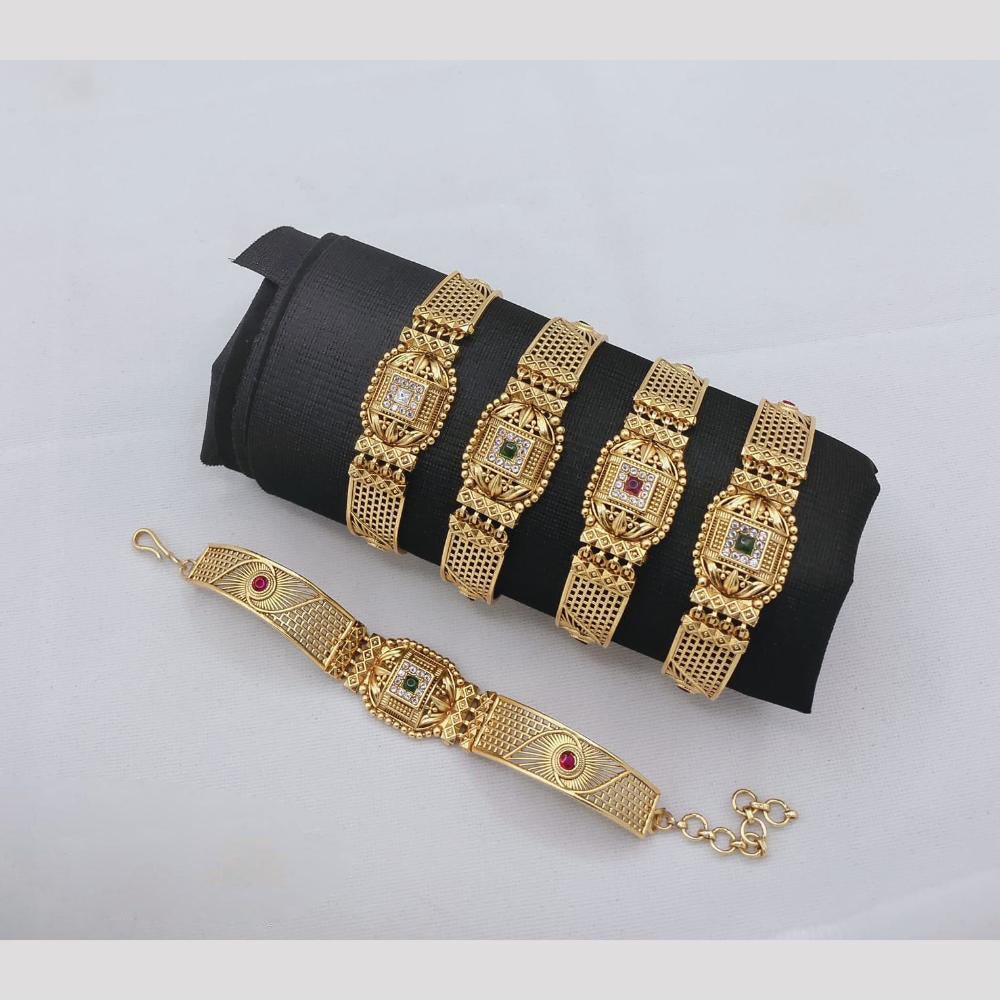 Akruti Collection Antique Polish Trendy Pota Stone Adjustable Bracelet