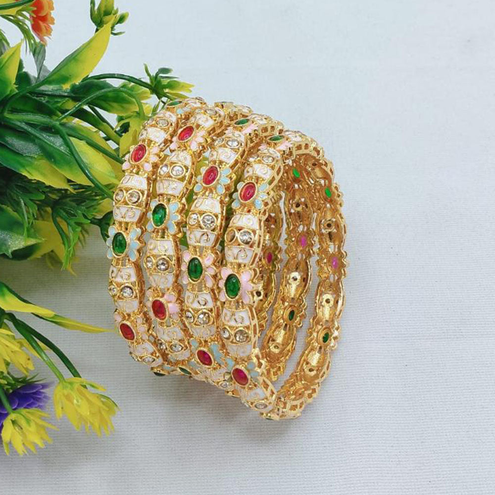 Akruti Collection Designer Pota Stone Bangles set for Every Occassions