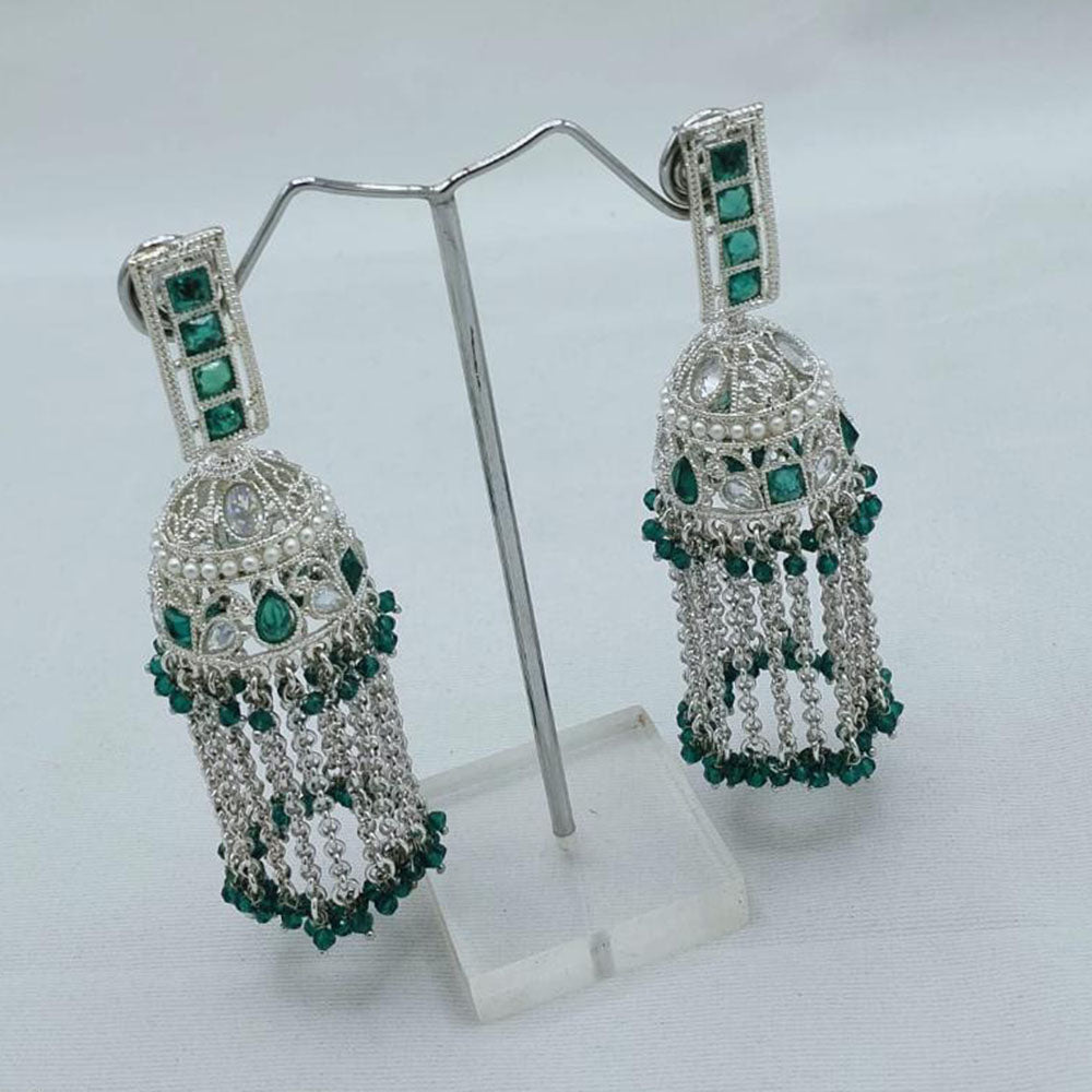 Akruti Collection Sparkling American Diamond Dangler Earrings For Party wear
