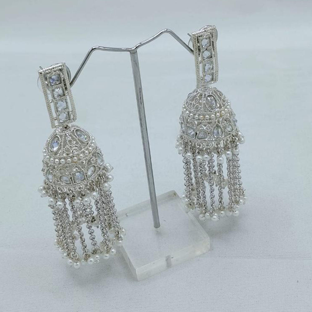 Akruti Collection Sparkling American Diamond Dangler Earrings For Party wear