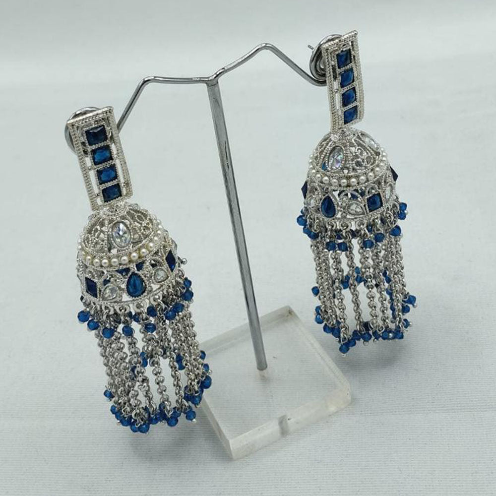 Akruti Collection Sparkling American Diamond Dangler Earrings For Party wear