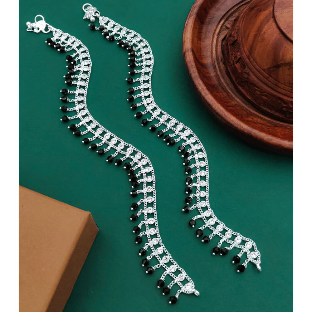 Akruti Collection Premium Handcrafted Akruti Stone Meenakari Payal \ Anklet