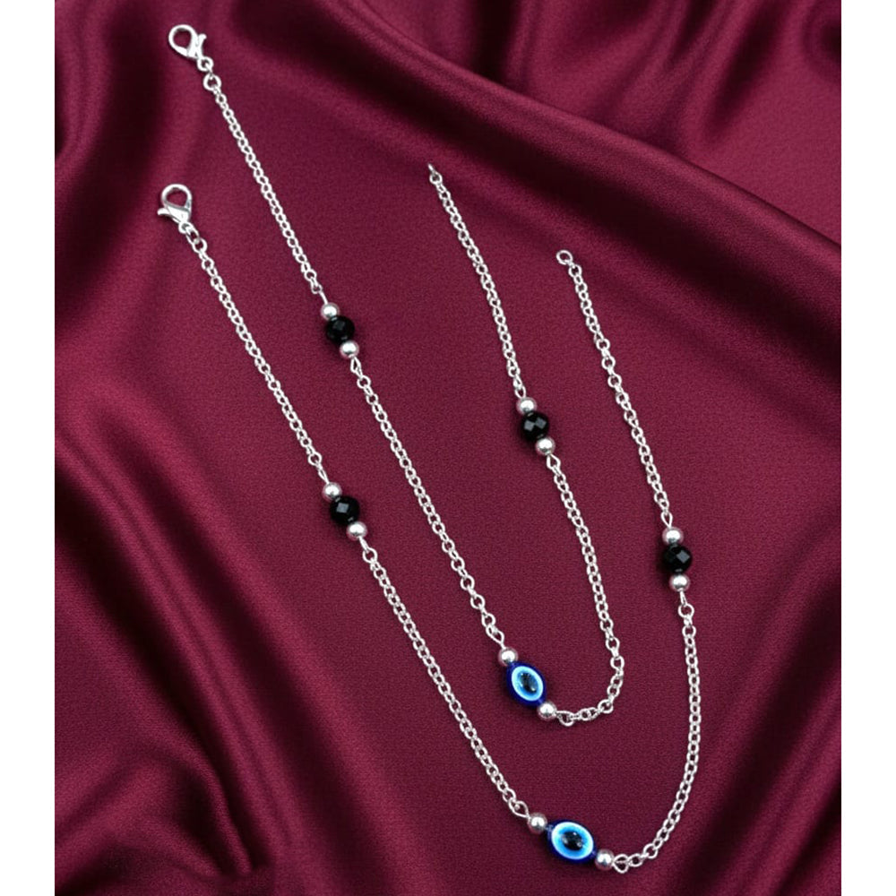 Akruti Collection Protective Evil Eye Pearl Payal \ Anklet