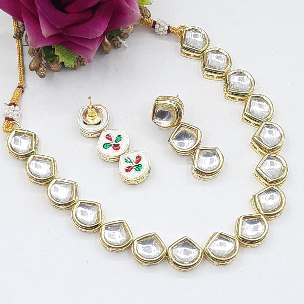 Akruti Collection Graceful Kundan Stone Elegance Necklace Set