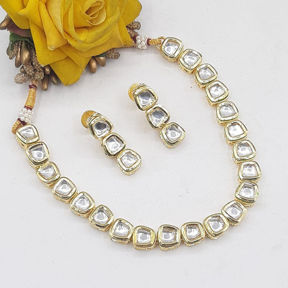 Akruti Collection Graceful Kundan Stone Elegance Necklace Set
