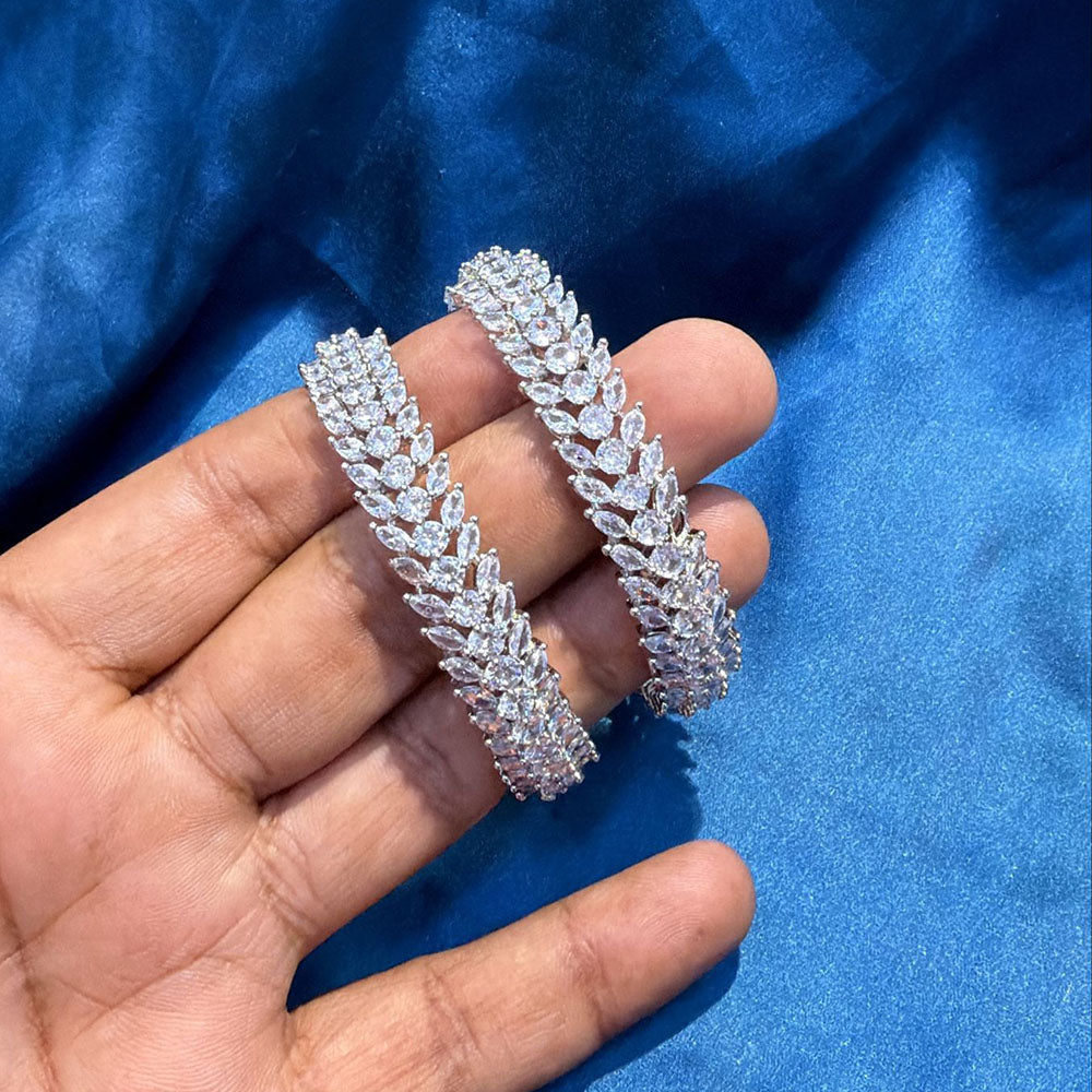 Akruti Collection Glamorous American Diamond Bangles Collection Set