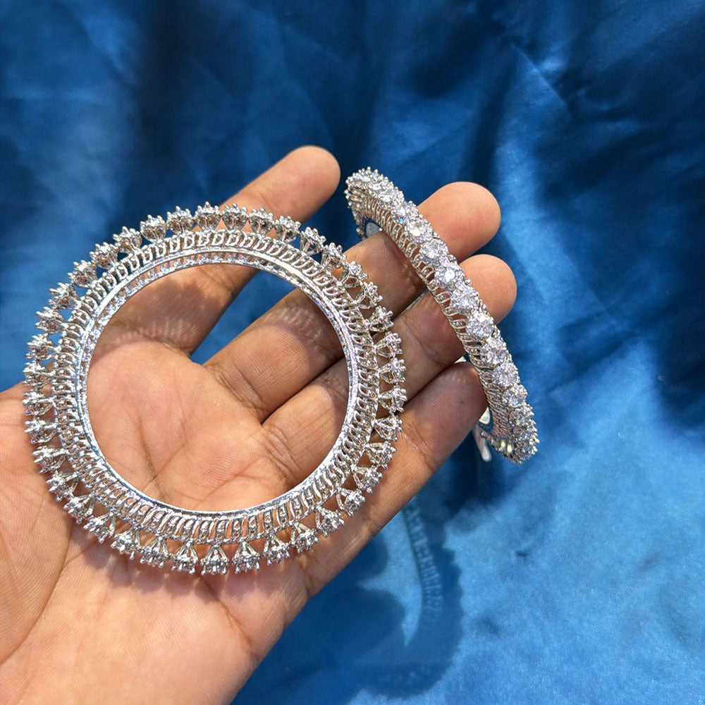 Akruti Collection Glamorous American Diamond Bangles Collection Set