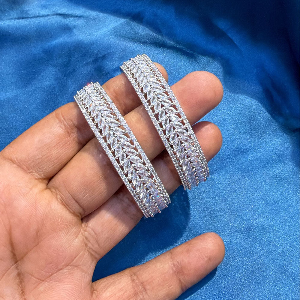 Akruti Collection Glamorous American Diamond Bangles Collection Set