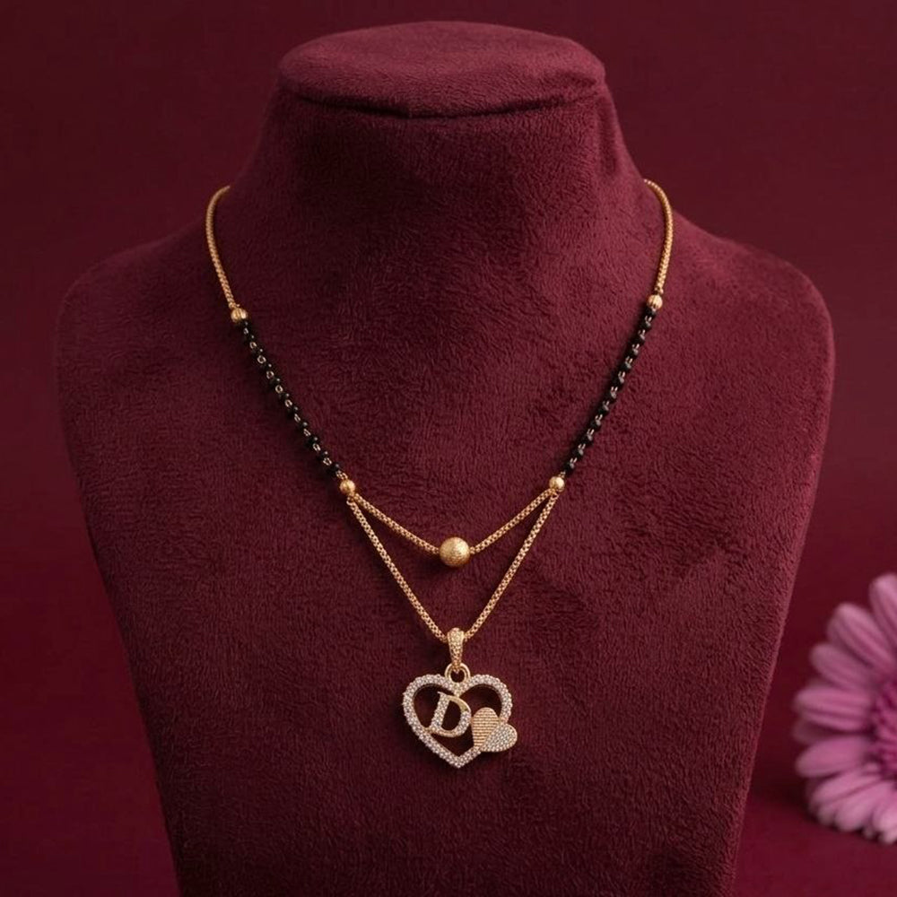 Akruti Collection Glamorous Austrian Stone Alphabet Mangalsutra