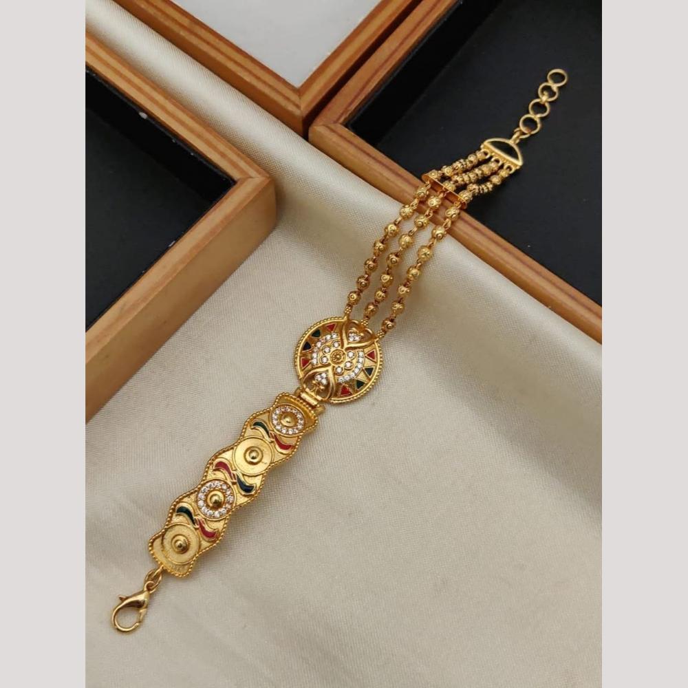 Akruti Collection Traditional Austrian Stone And Meenakari Bracelet
