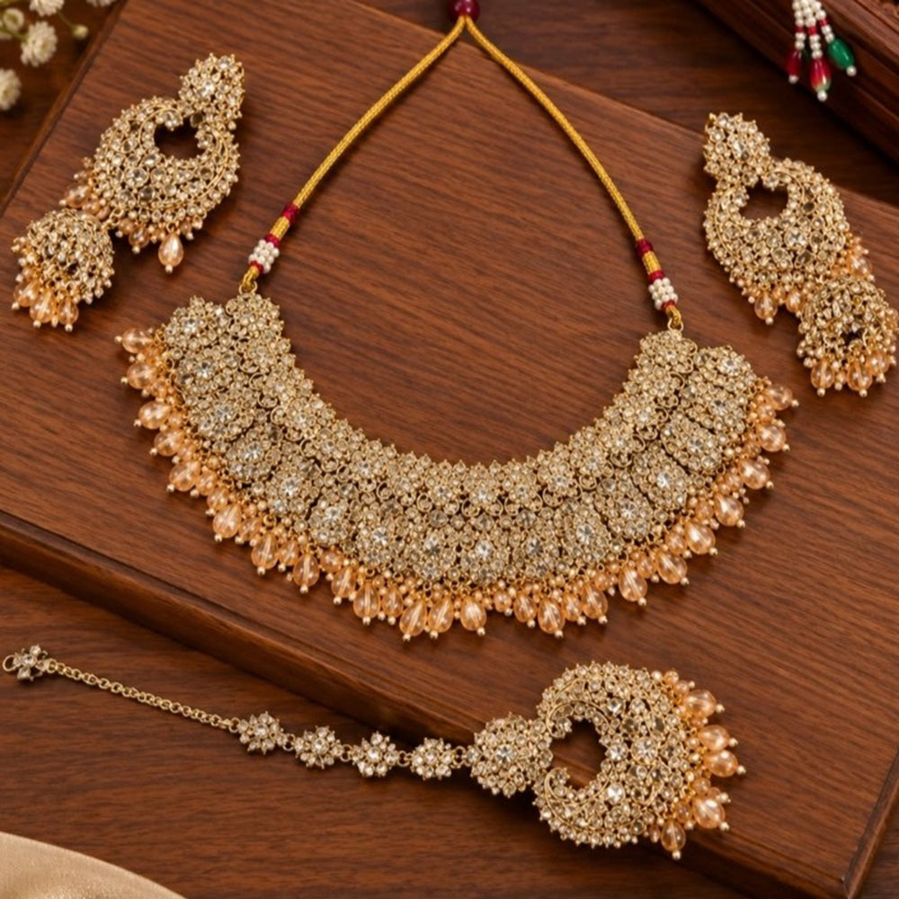 Akruti Collection Designer Austrian Stone And Beads Necklace Set for Women