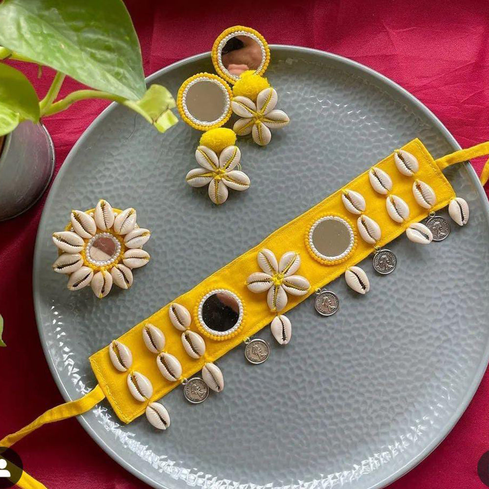 Shrijicreation Oxidised Plated Handmade Mirror Choker Necklace Set