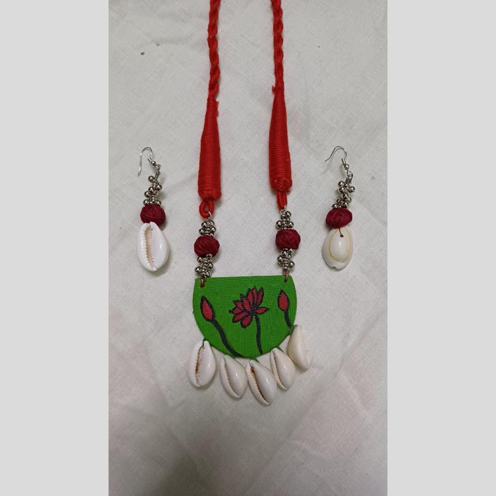 Shrijicreation Oxidised Plated Handmade Shell Necklace Set