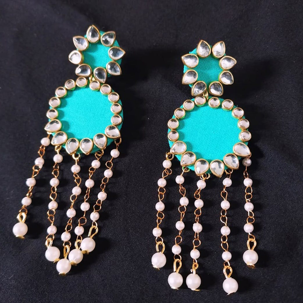Shrijicreation Gold Plated Handmade Kundan Stone And Pearl Dangler Earrings