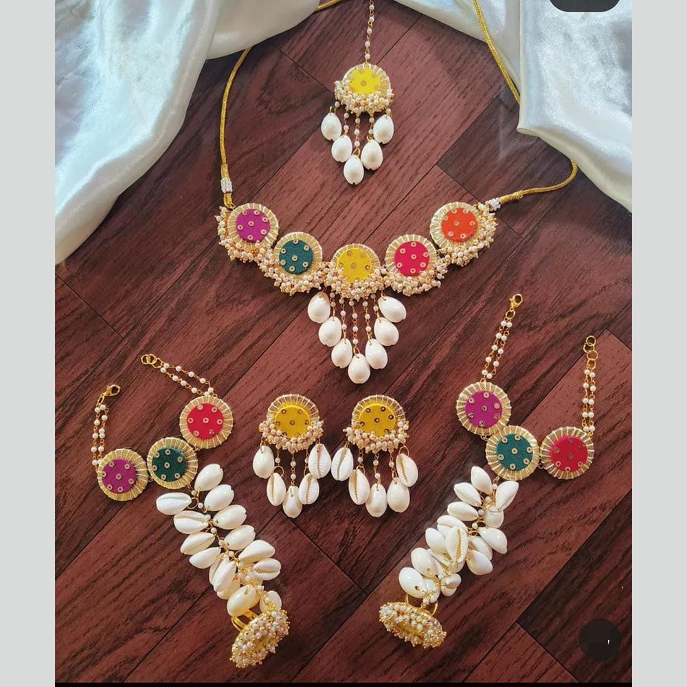 Shrijicreation Shell Pearl Bridal Jewellery Set – Handmade