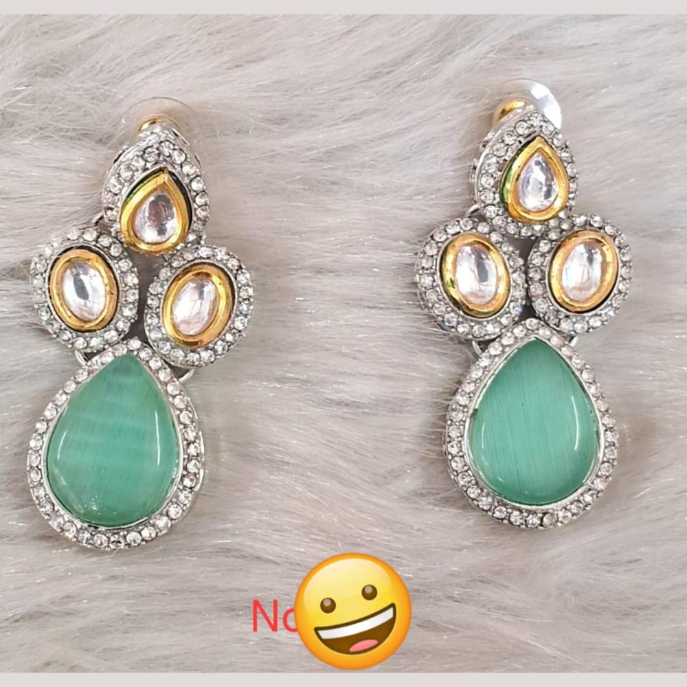 Palak Art Gold Plated Kundan Stone Dangler Earrings