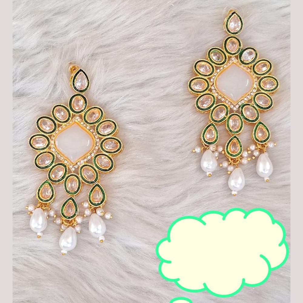 Palak Art Gold Plated Crystal Stone Dangler Earrings