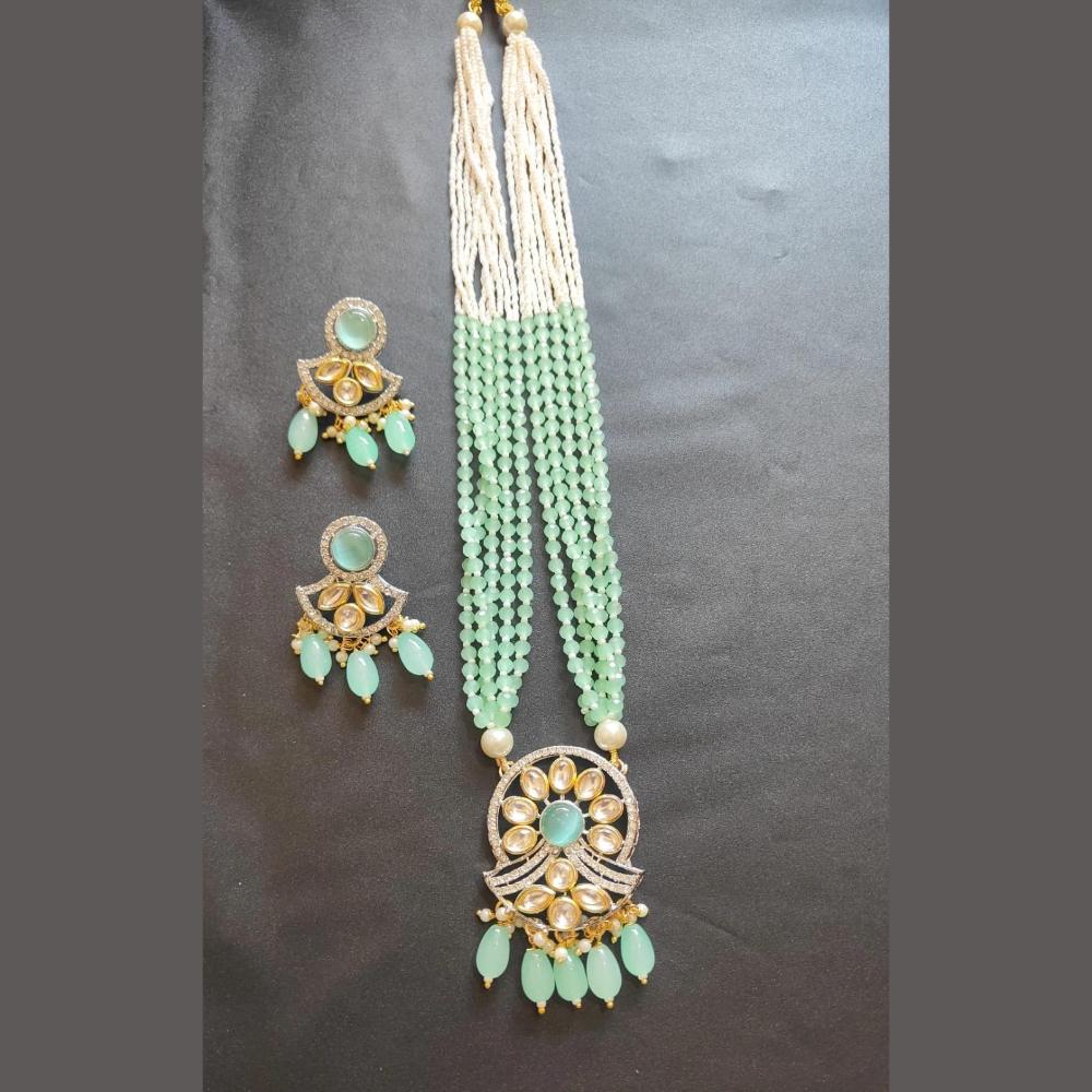 Palak Art Gold Plated Kundan Stone And Pearls Necklace Set