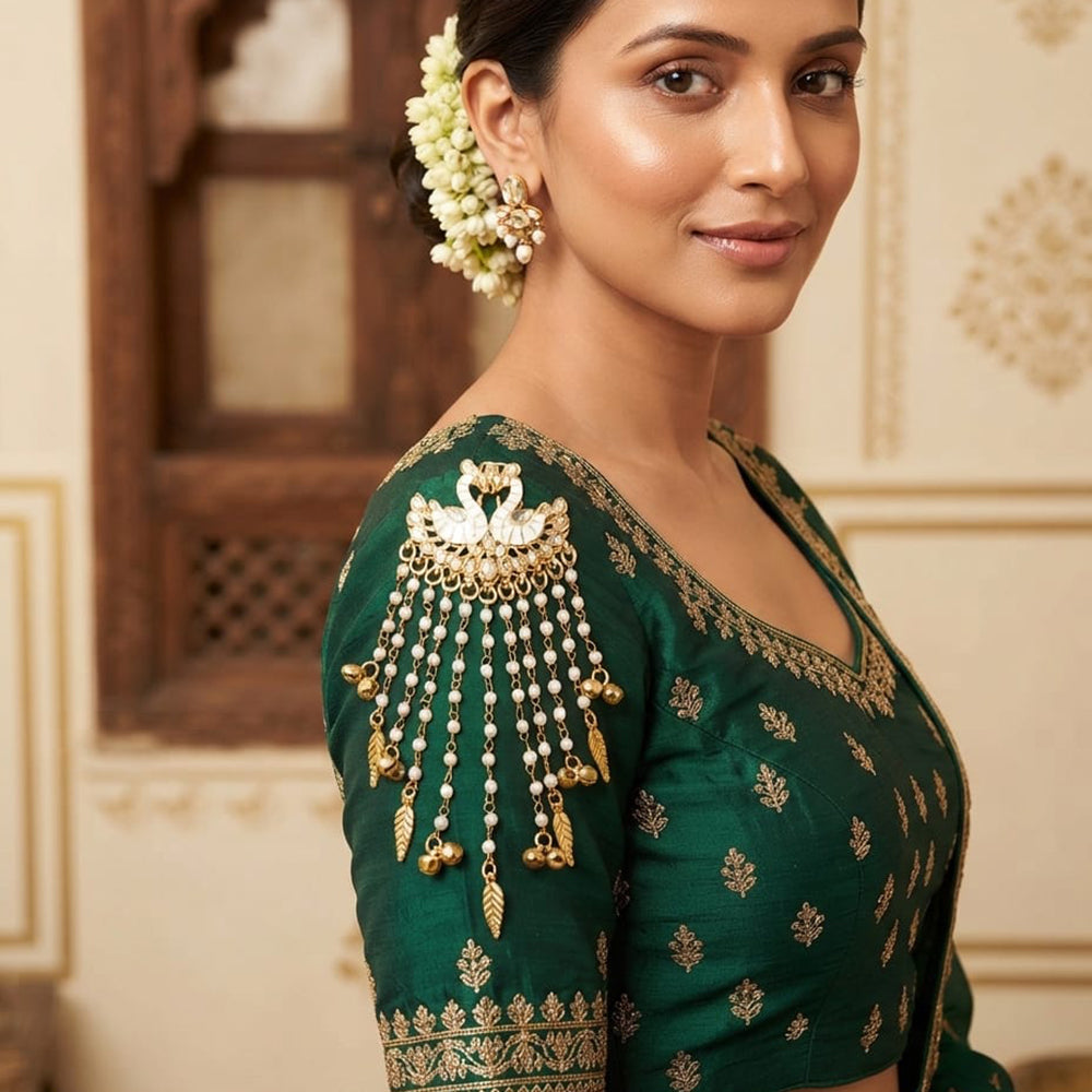 Palak Art Designer Kundan Stone And Pearl Hair Accessories