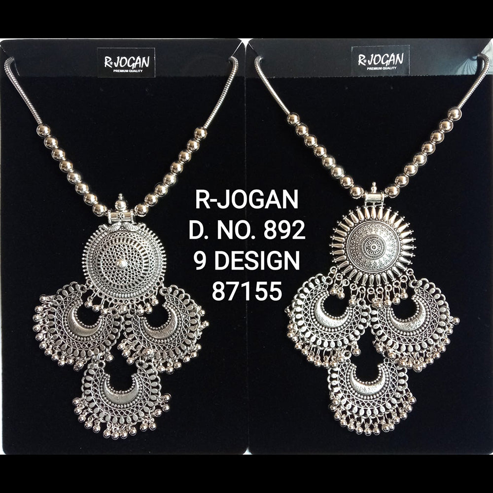 R Jogan Oxidised Plated Assorted Design Long Necklace