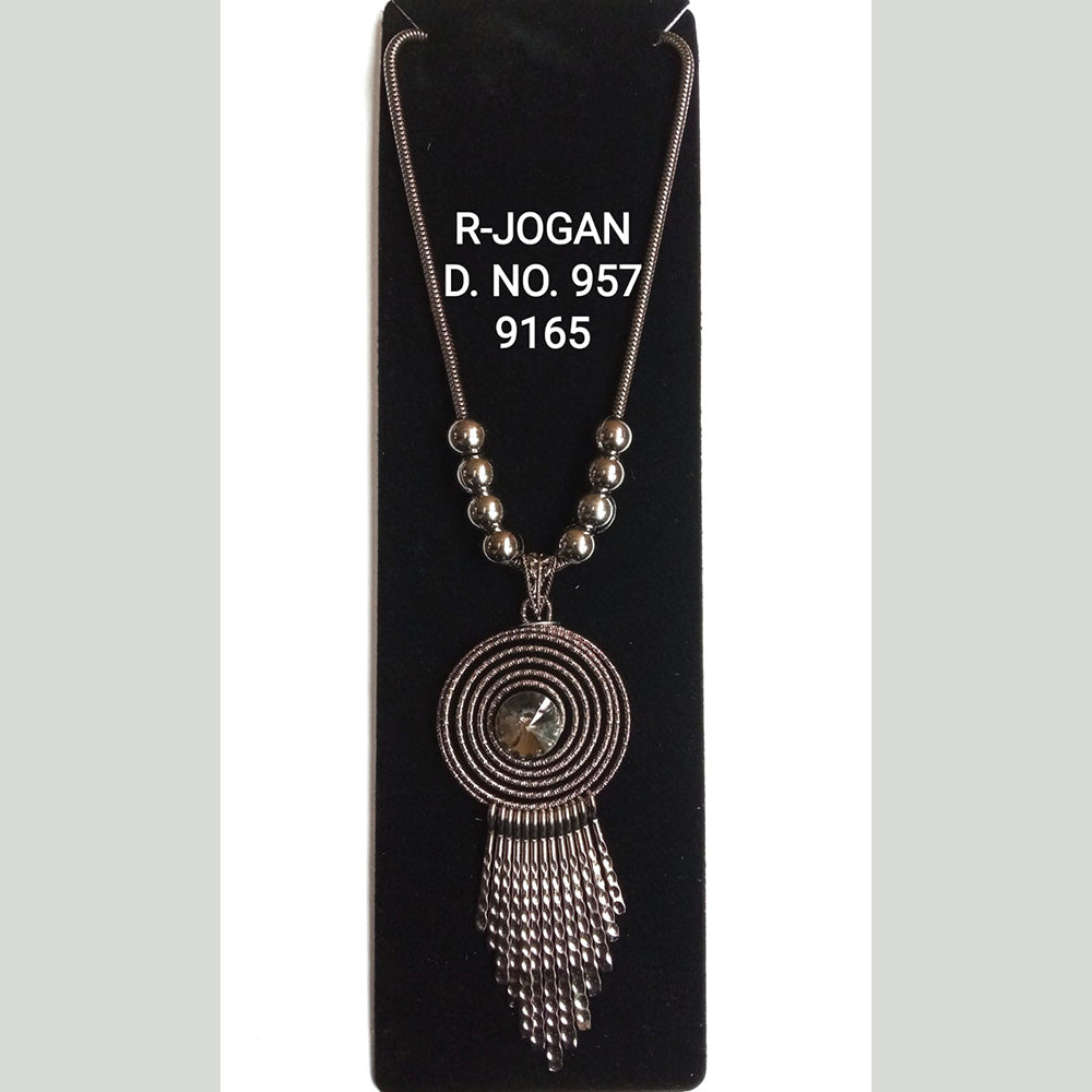 R Jogan Oxidised Plated Assorted Design Long Necklace