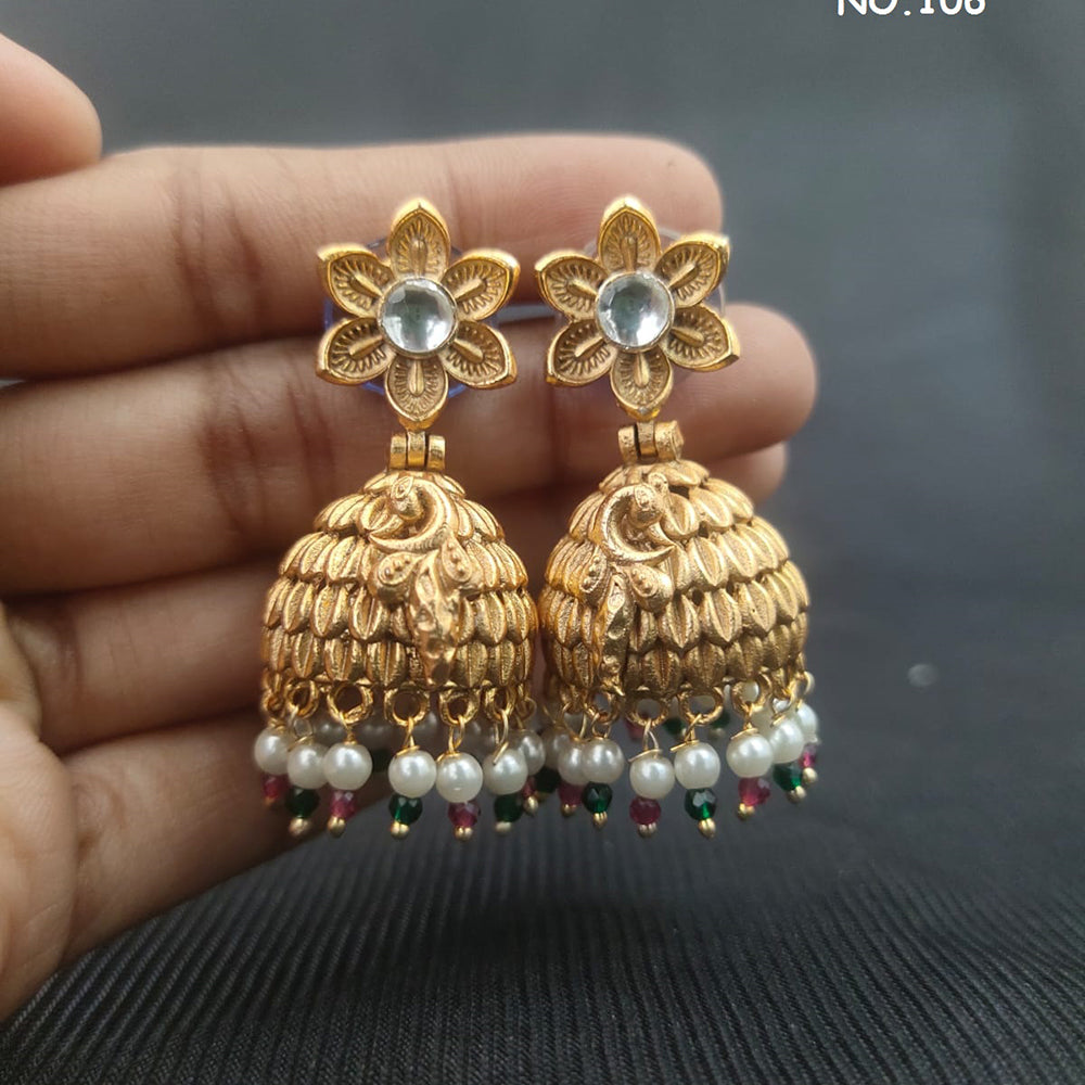 Kala Creation Gold Plated Jhumki Earrings