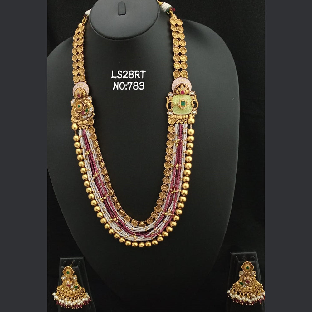 Kala Creation Copper Gold Plated Long Necklace Set