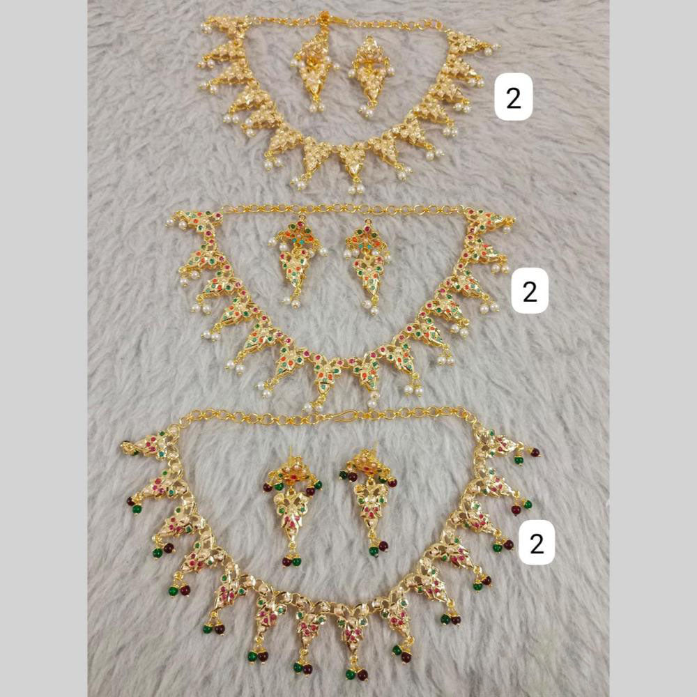 Star India Gold Plated Pearl Necklace Set