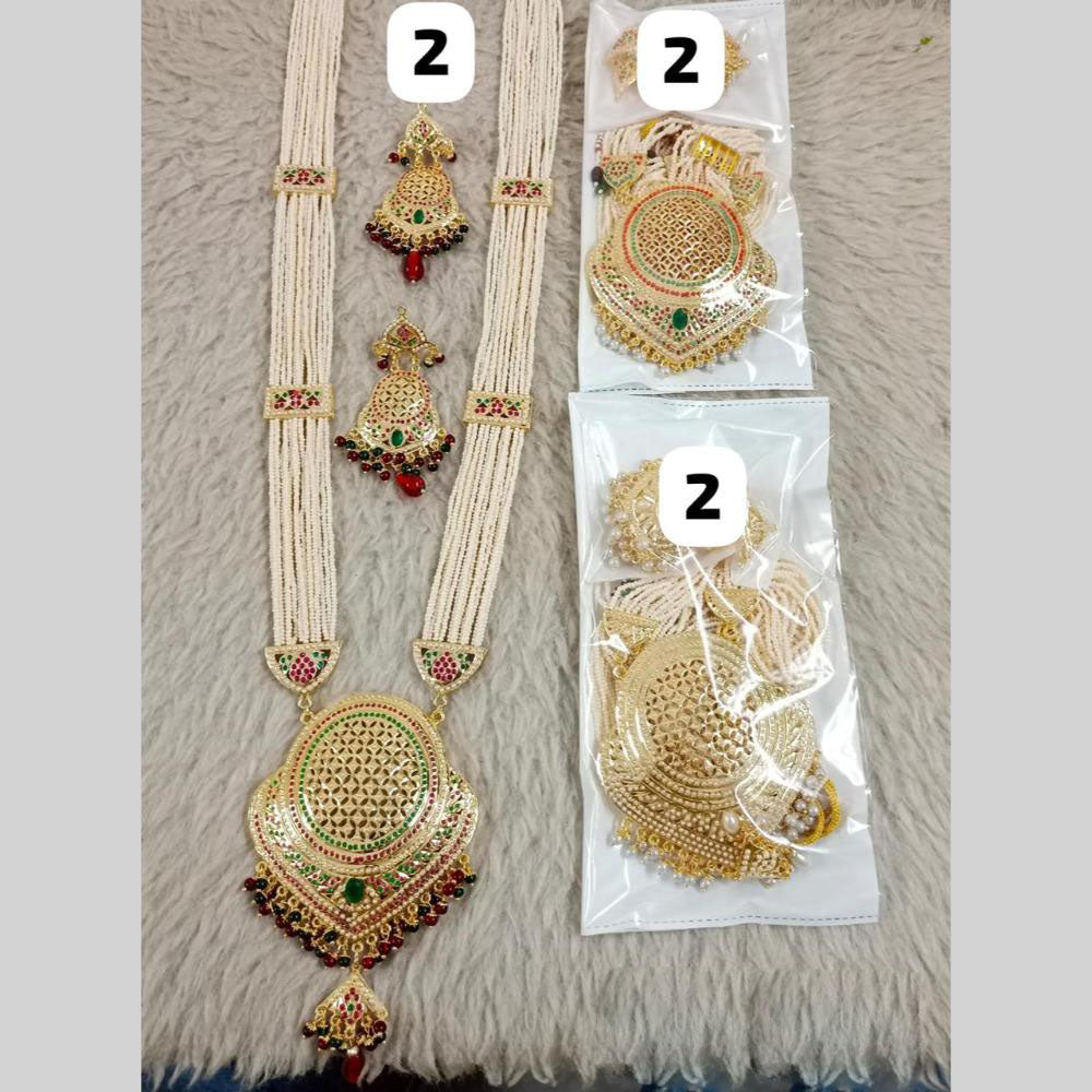 Star India Gold Plated Peral And Beads Long Necklace Set
