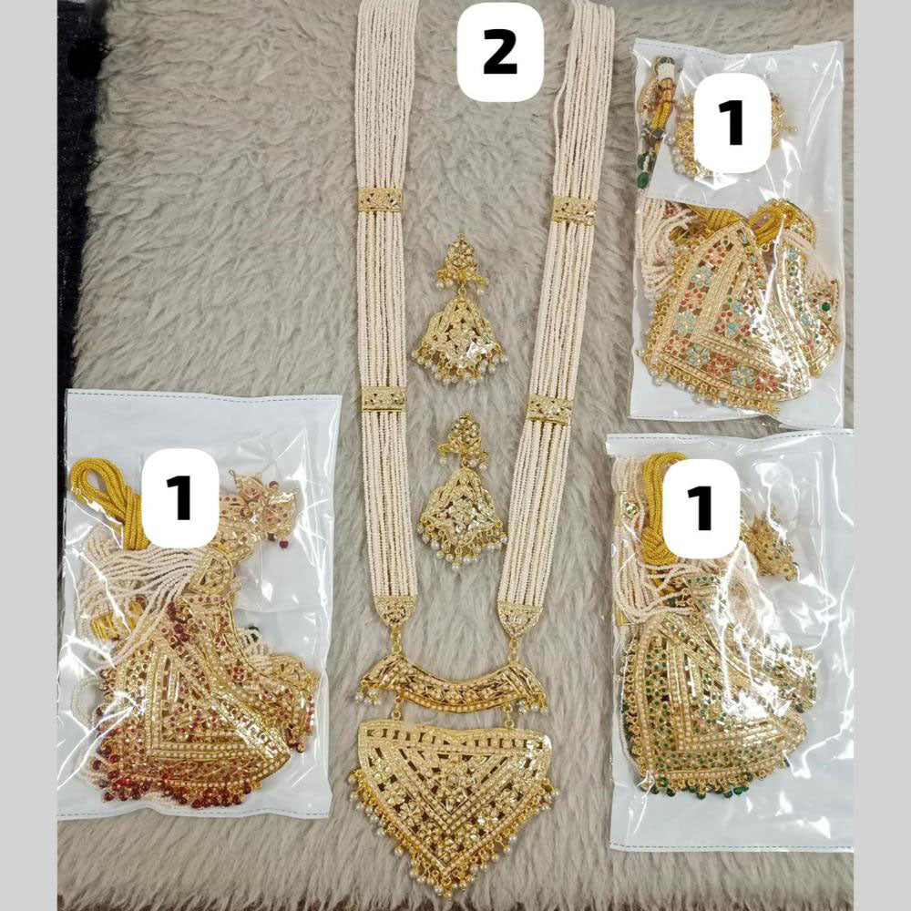 Star India Gold Plated Peral And Beads Long Necklace Set