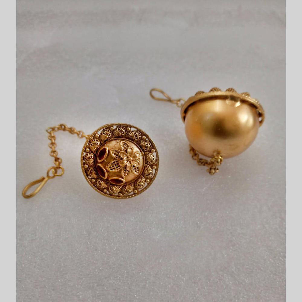 Star India Gold Plated Pota Stone Borla Maangtikka