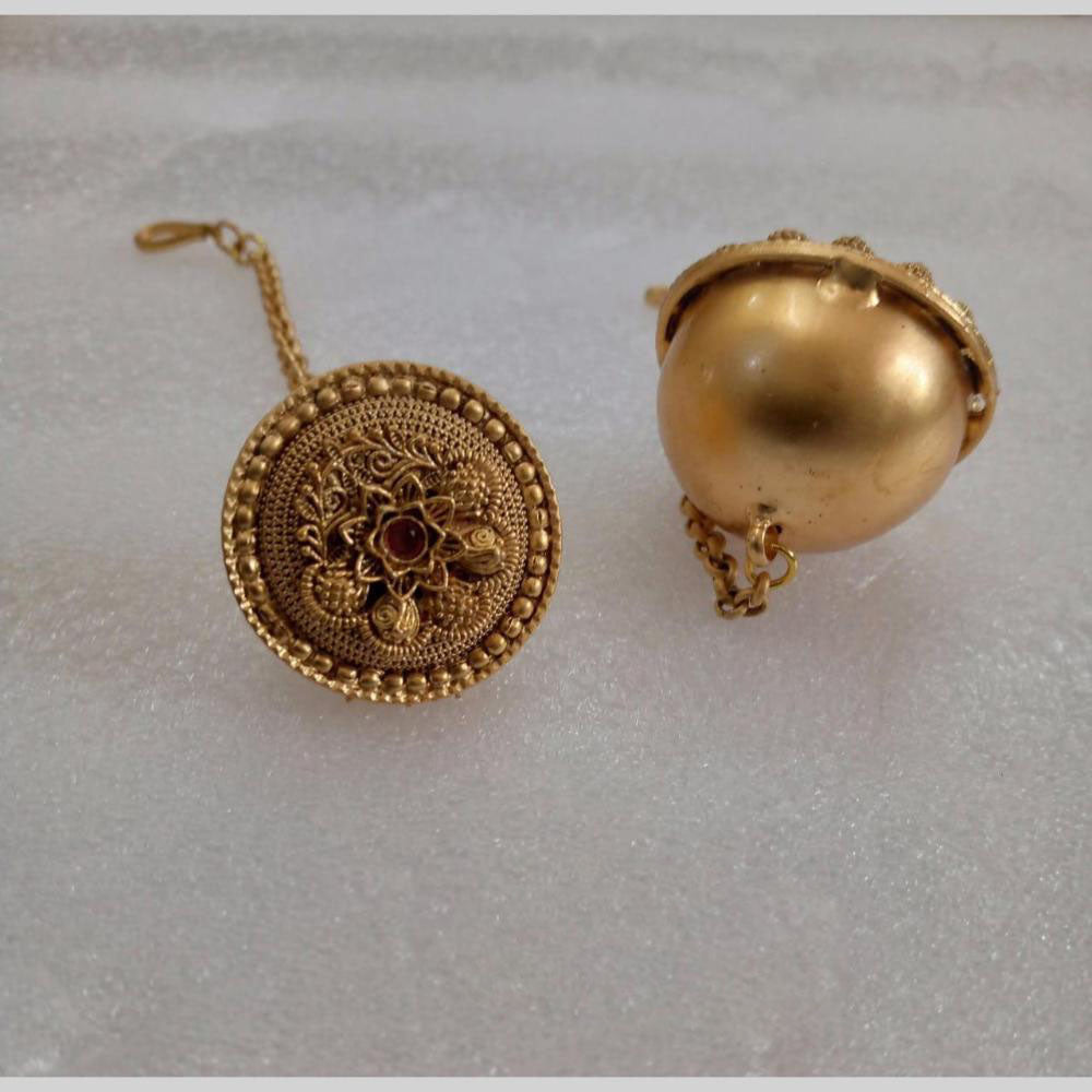 Star India Gold Plated Pota Stone Borla Maangtikka