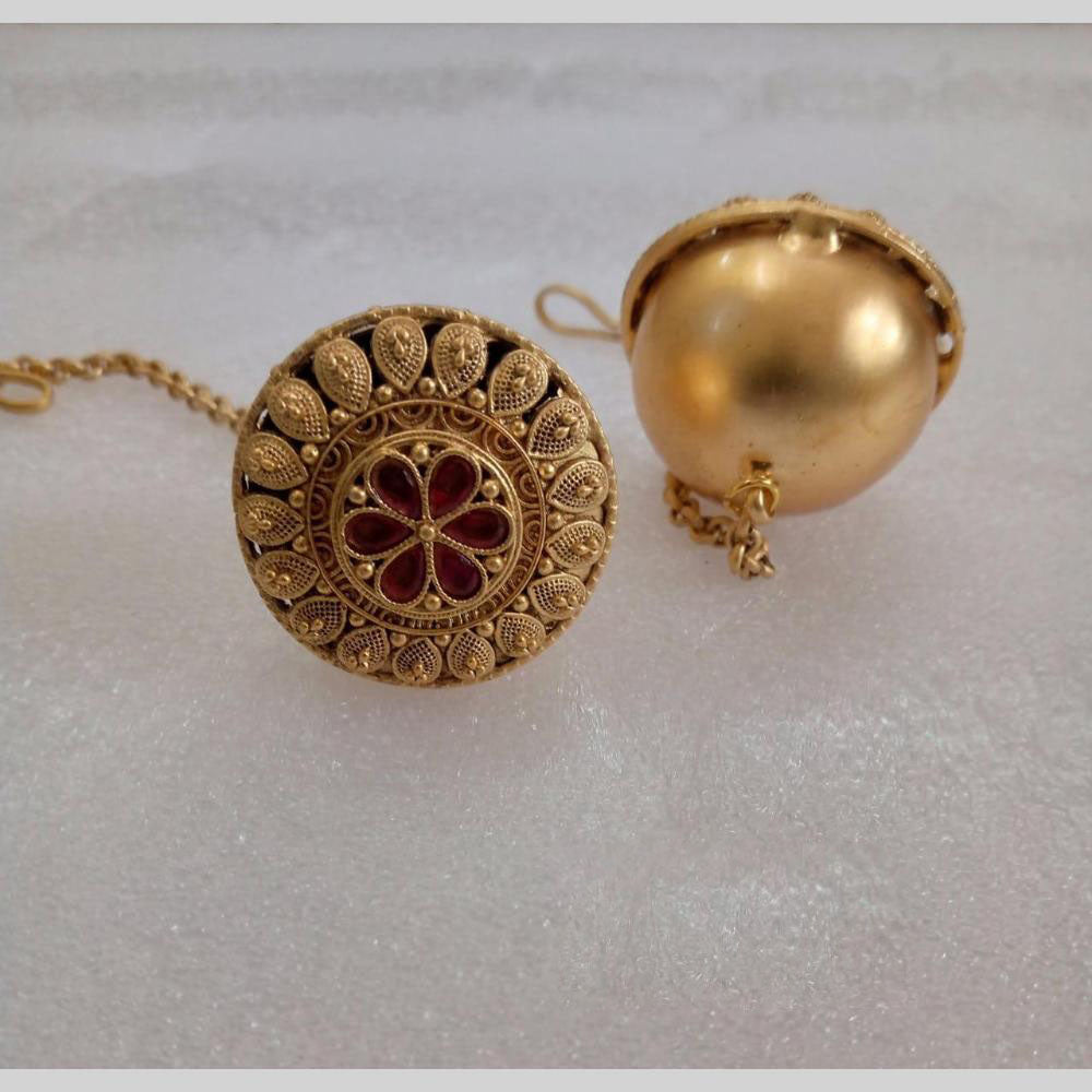 Star India Gold Plated Pota Stone Borla Maangtikka