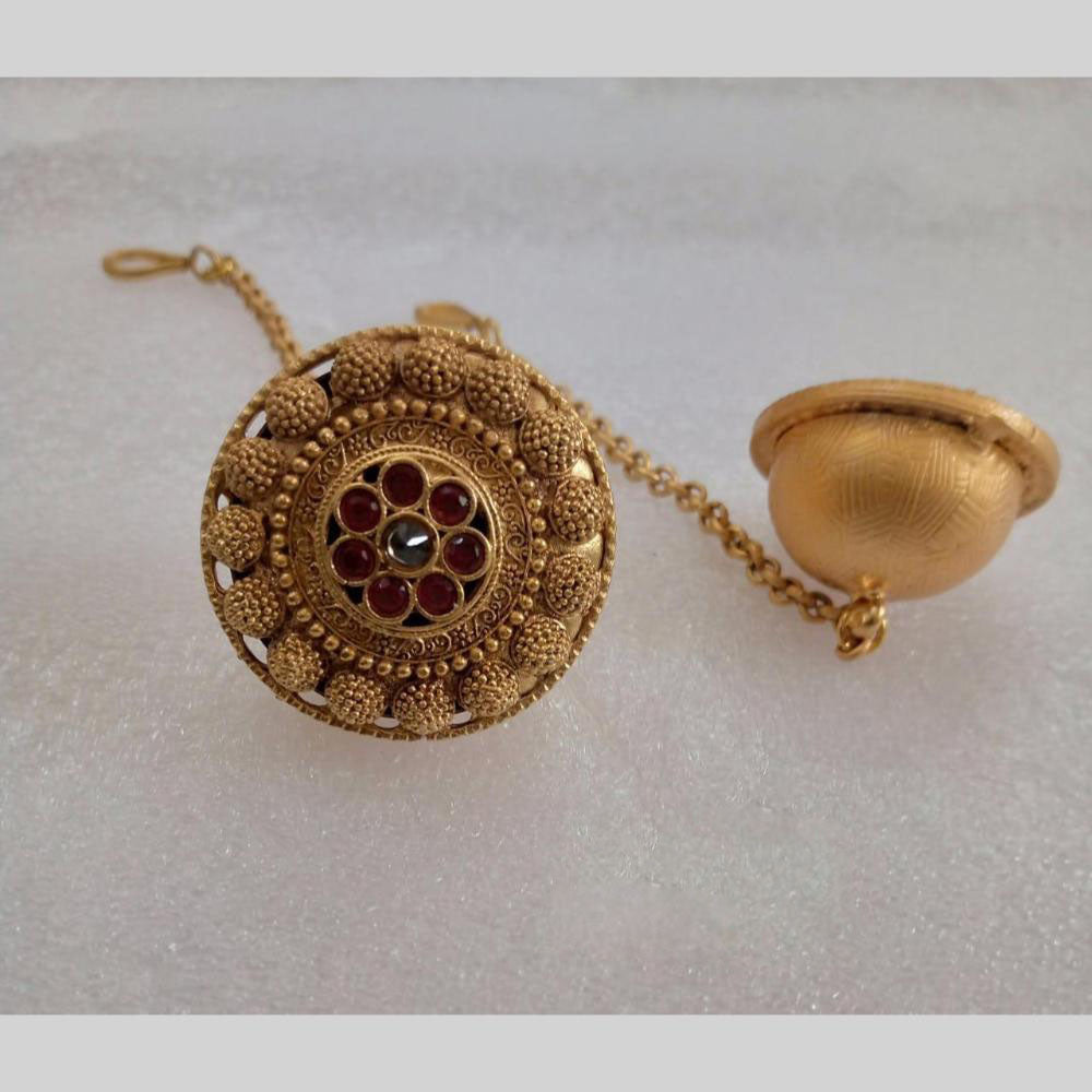 Star India Gold Plated Pota Stone Borla Maangtikka
