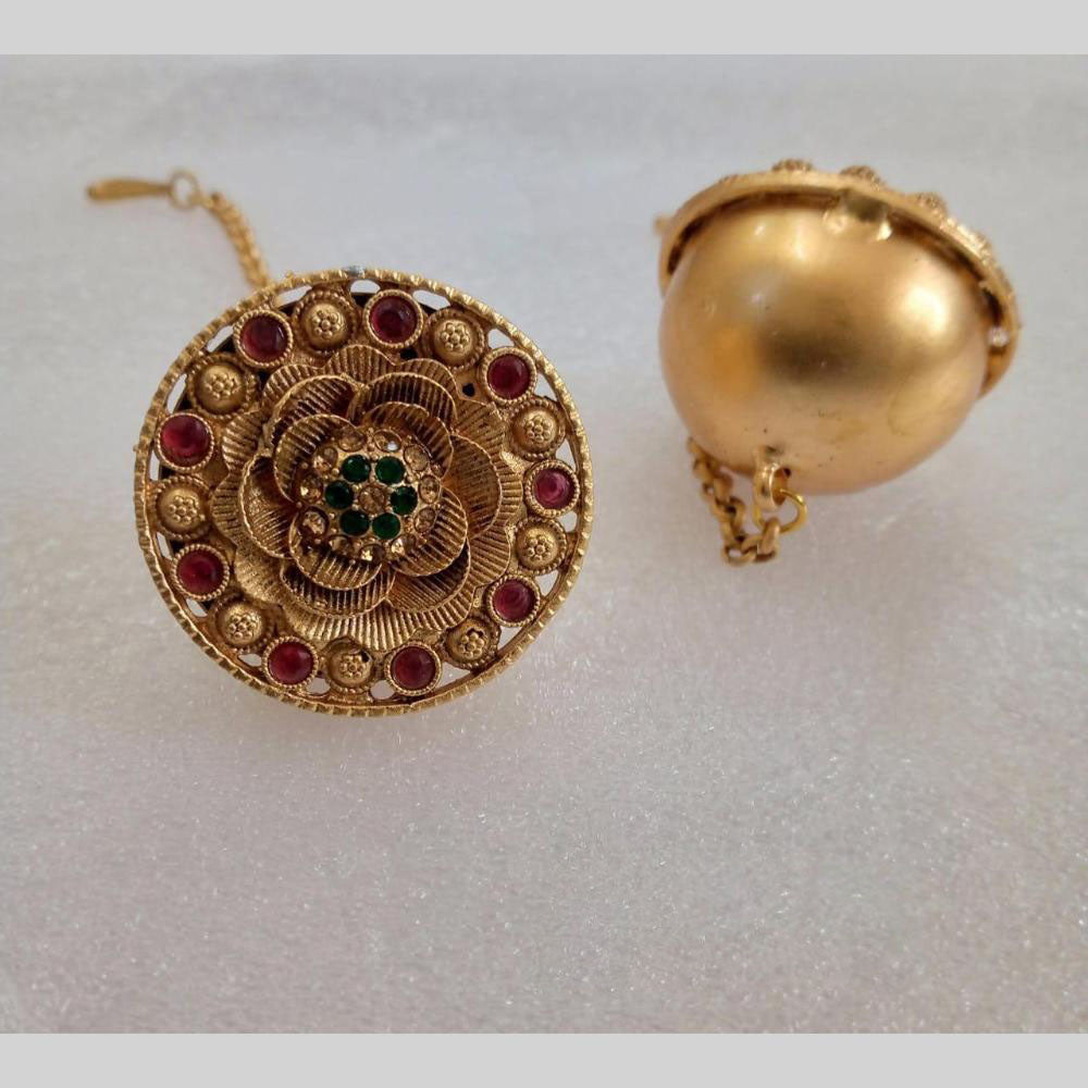 Star India Gold Plated Pota Stone Borla Maangtikka