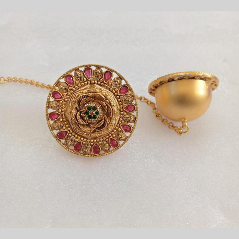 Star India Gold Plated Pota Stone Borla Maangtikka