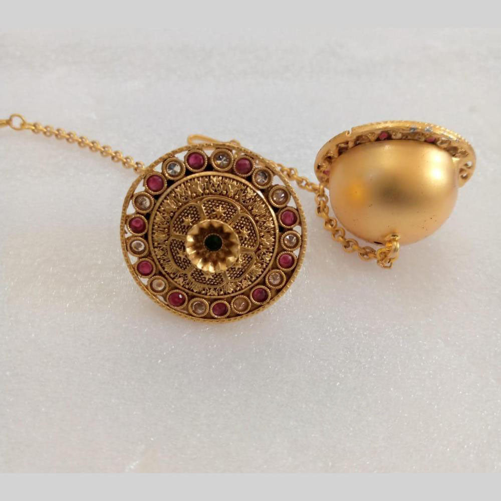 Star India Gold Plated Pota Stone Borla Maangtikka