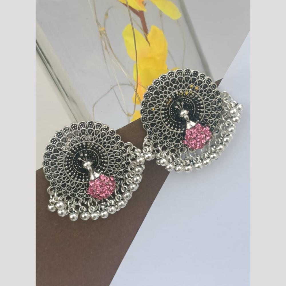 Exotica Collection Oxidised Plated  Austrain Stone Dangler Earrings