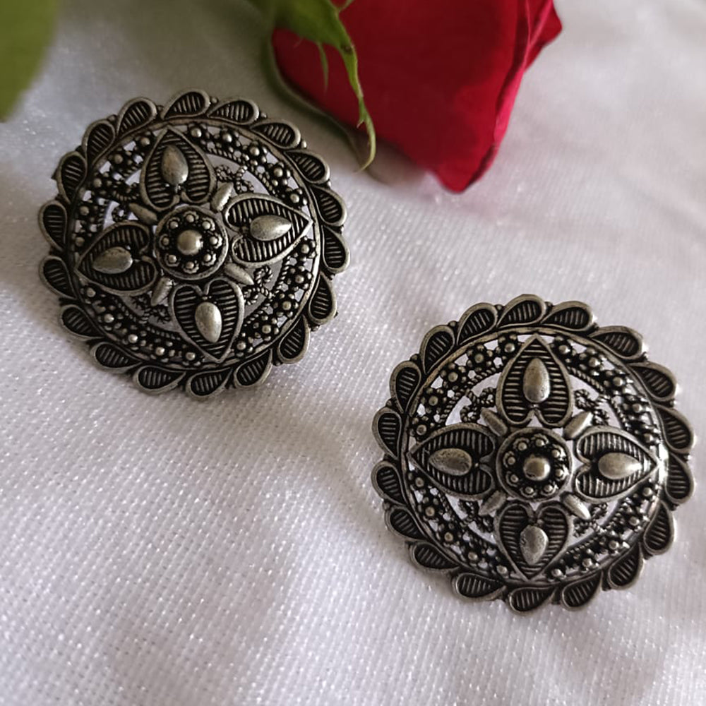 Exotica Collection Stylish Oxidised Plated Studs Designer Everyday Wear