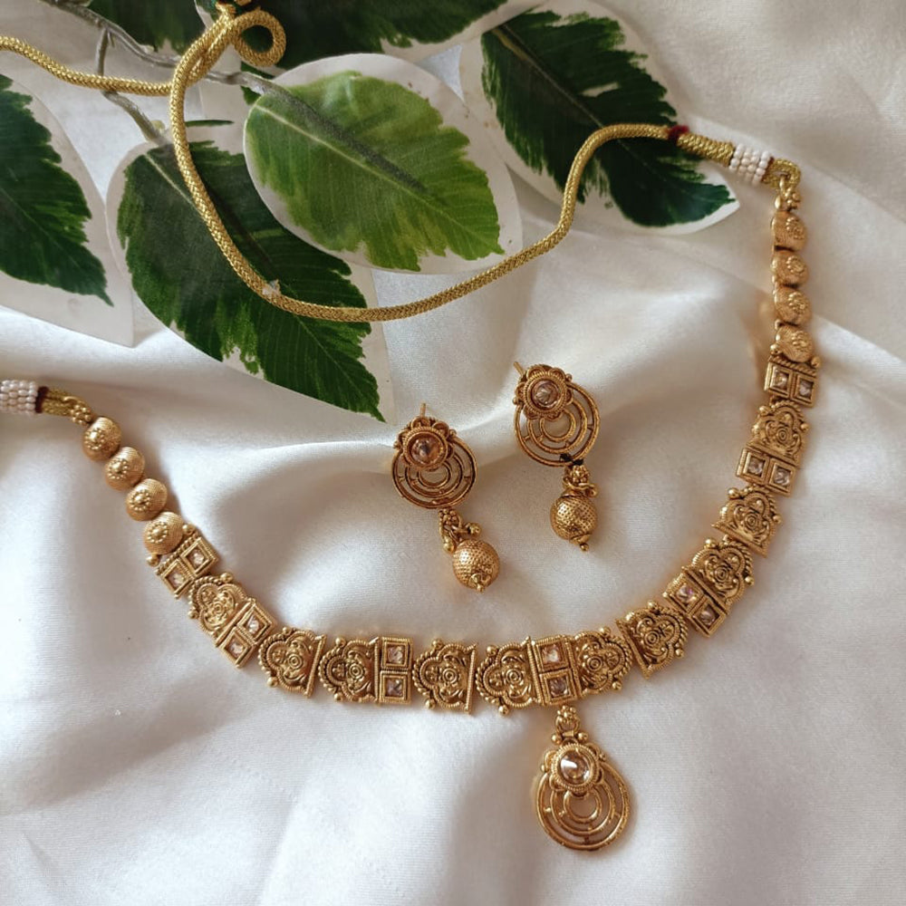 Exotica Collection Gold Plated Crystal Stone Necklace Set