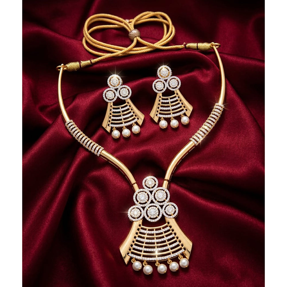 Exotica Collection Classic Shine Austrian Stone And Pearl Necklace Set