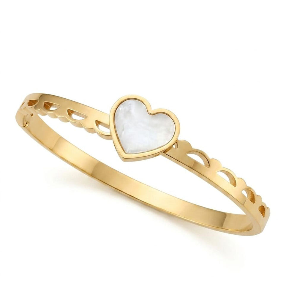 Exotica Collection Stainless Steel Mother of Pearl Openable Bracelet