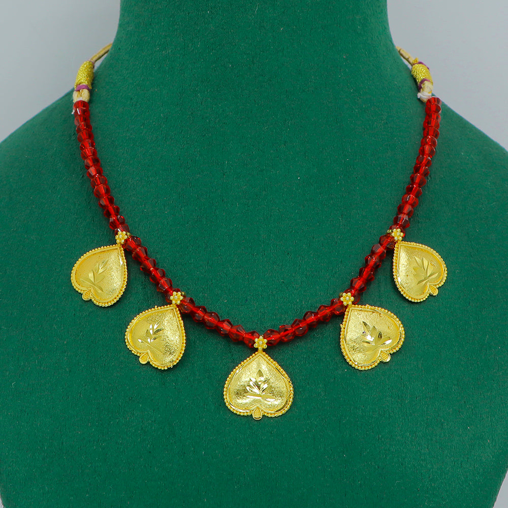 Mahavir Gold Plated Pearl Necklace Set