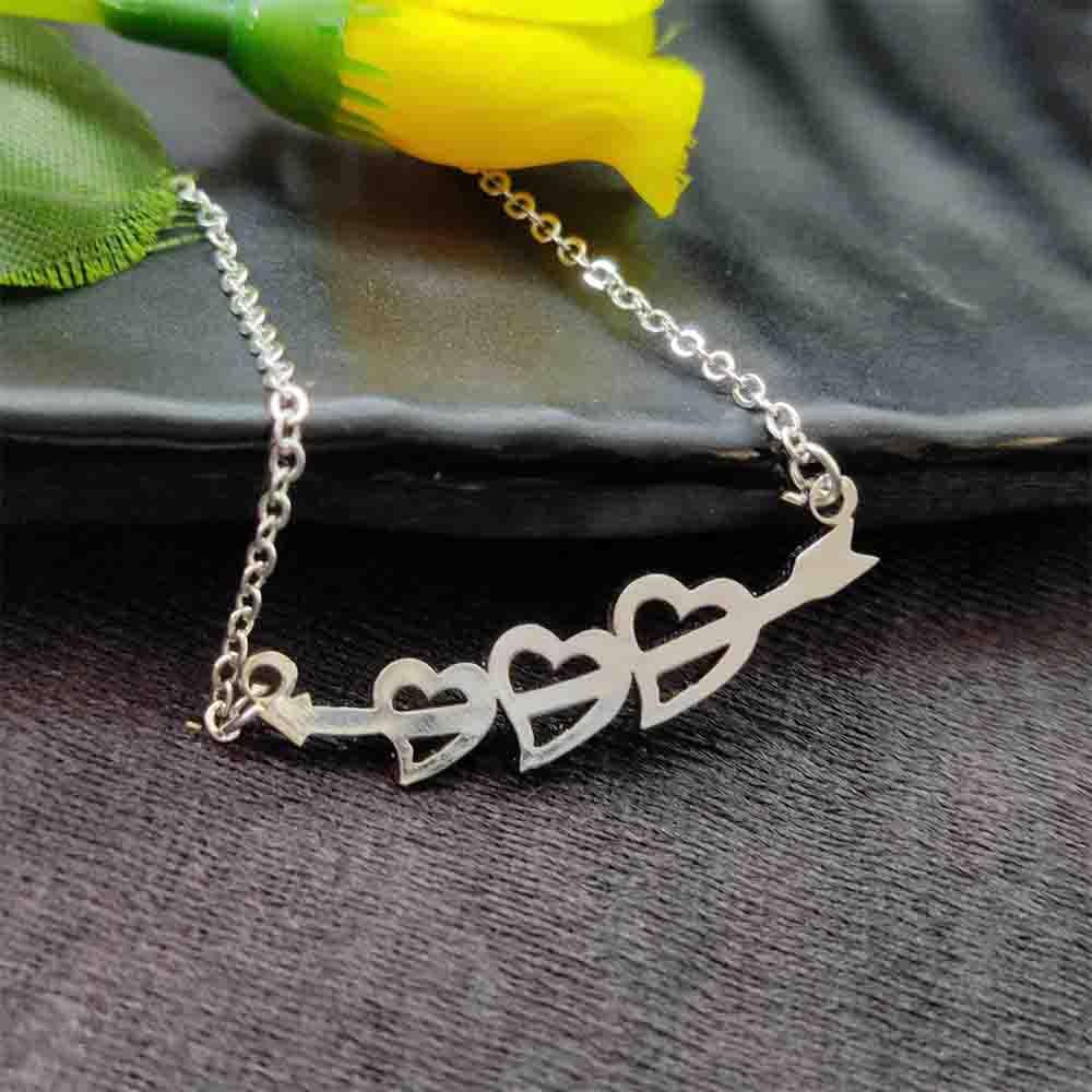 Urthn Heart Shape Chain Pendant - 113114607RG (Pack Of 6)