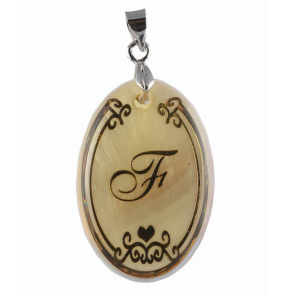 Urthn Alphabet F" Shell Pendant