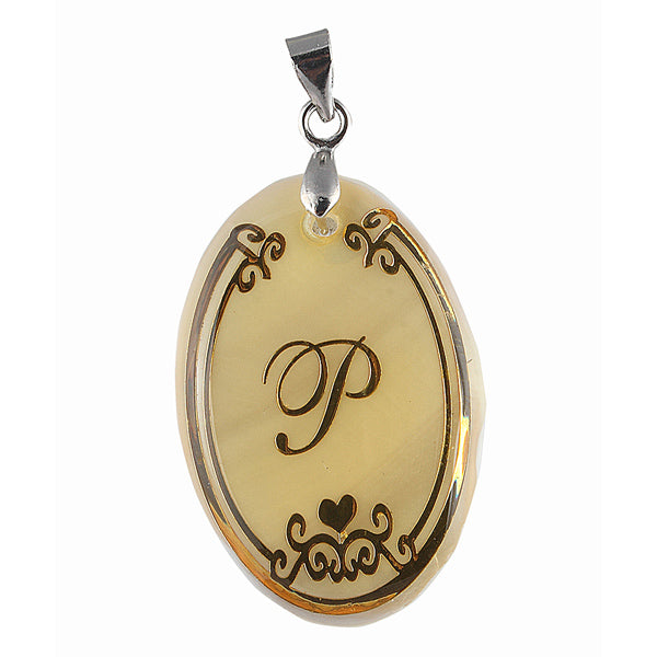 Urthn Alphabet P" Shell Pendant