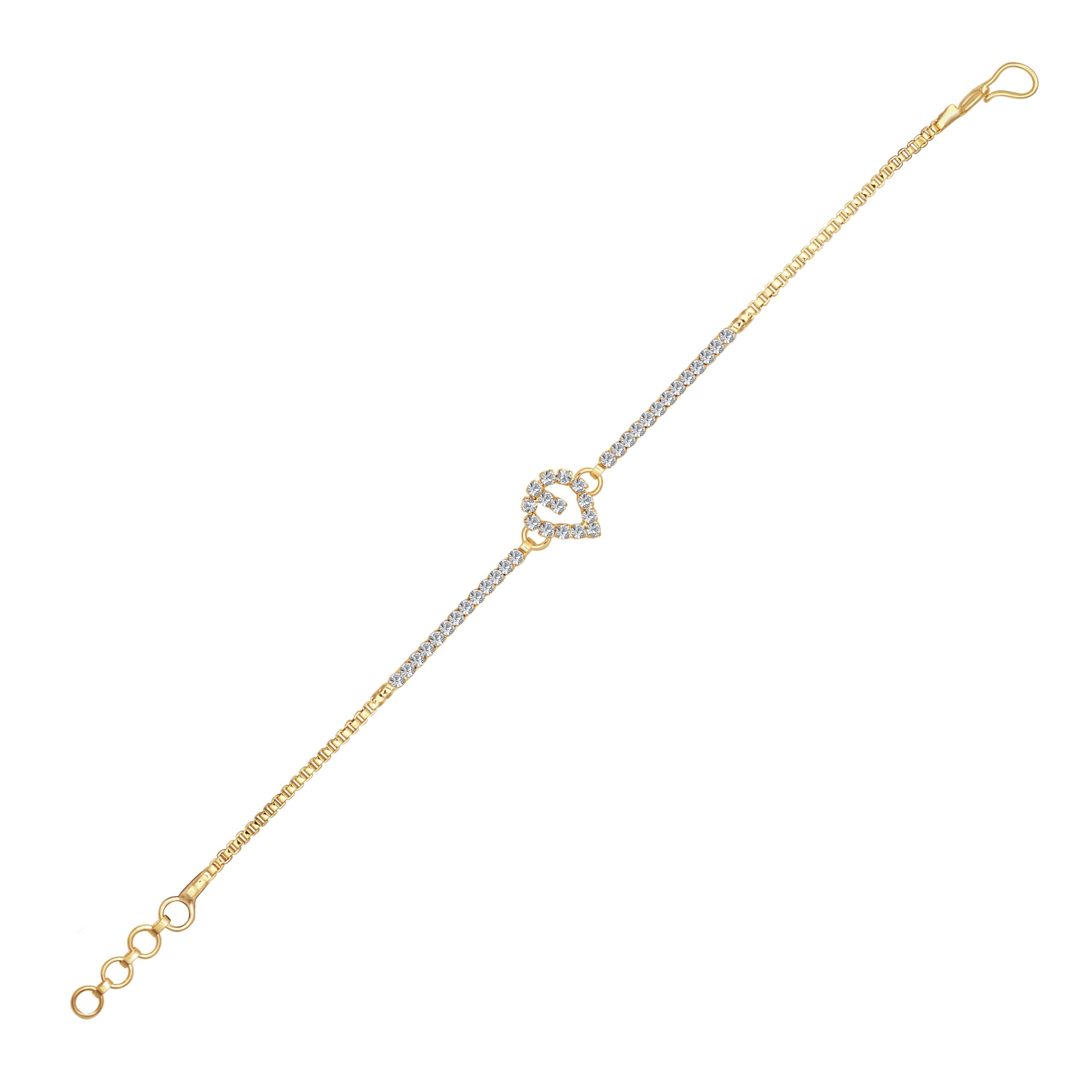Urthn Austrian Stone Gold Plated Necklace Set With Bracelet (Pack Of 6)