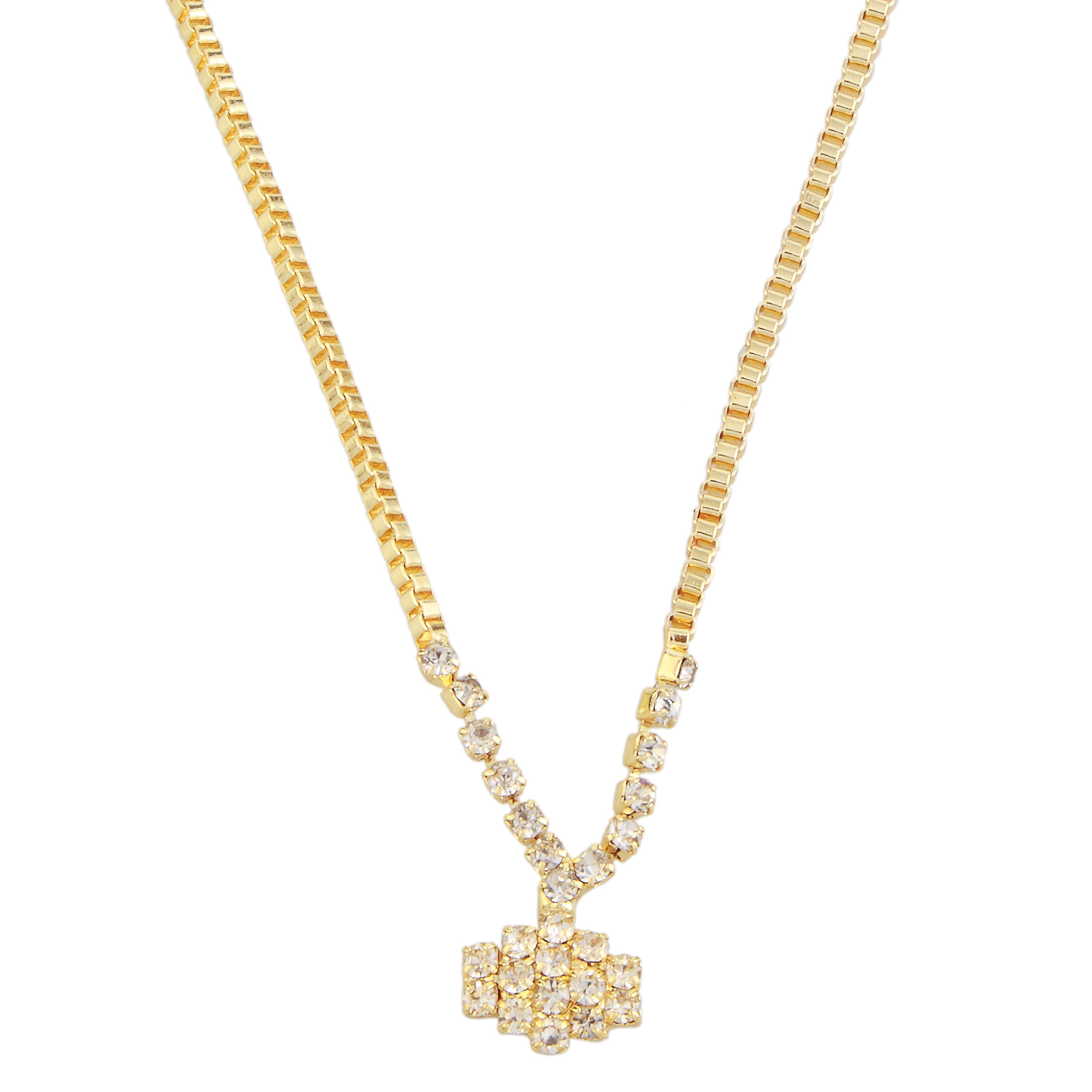 Urthn Gold Plated Stone Necklaces Set with Bracelet (Pack Of 6)