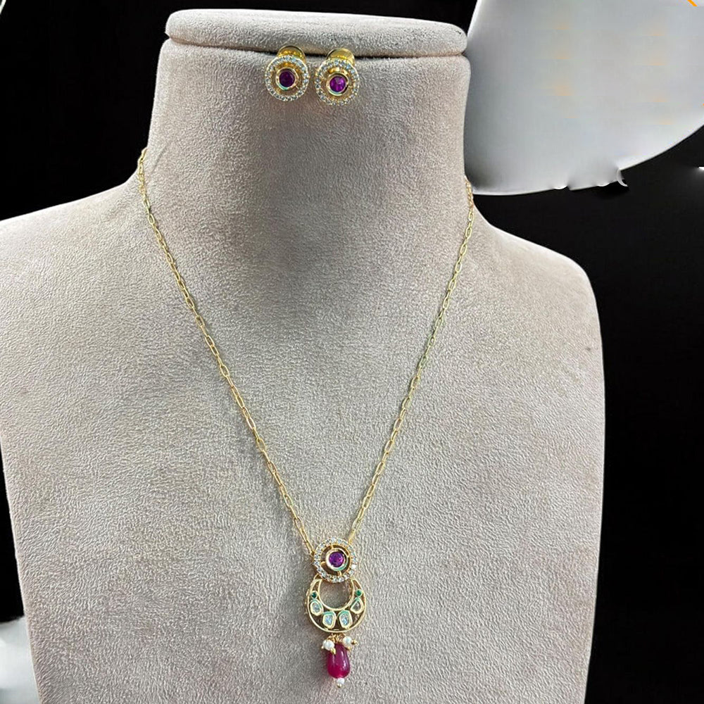 Jewel Addiction Gold Plated Pota Stone And Beads Necklace Set