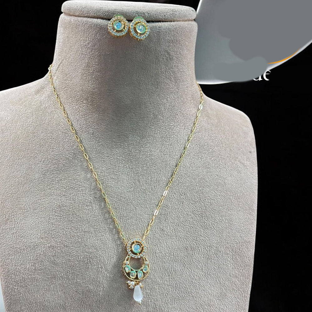 Jewel Addiction Gold Plated Pota Stone And Beads Necklace Set